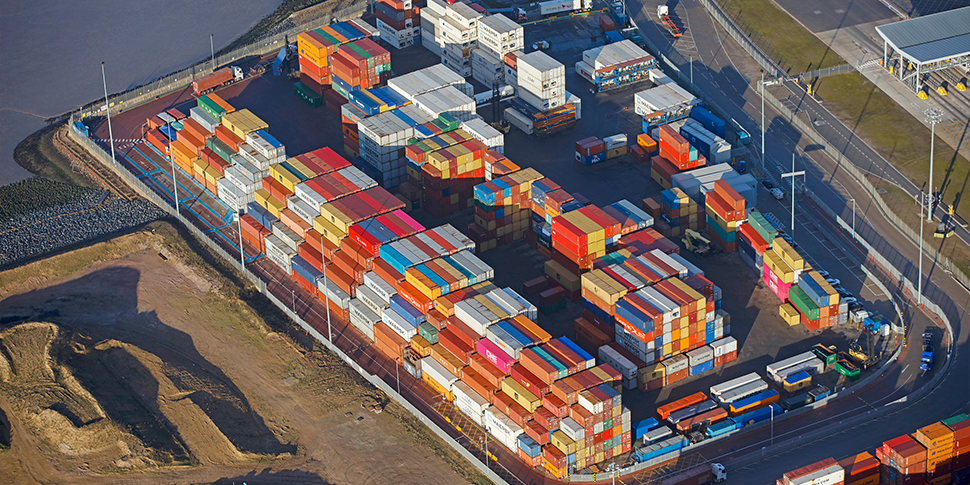 Aerial view of London Gateway depot.