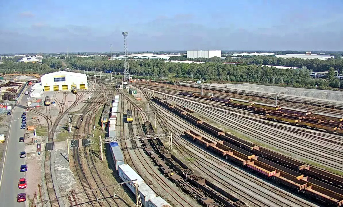 Aerial view of Freightliner Crewe depot.