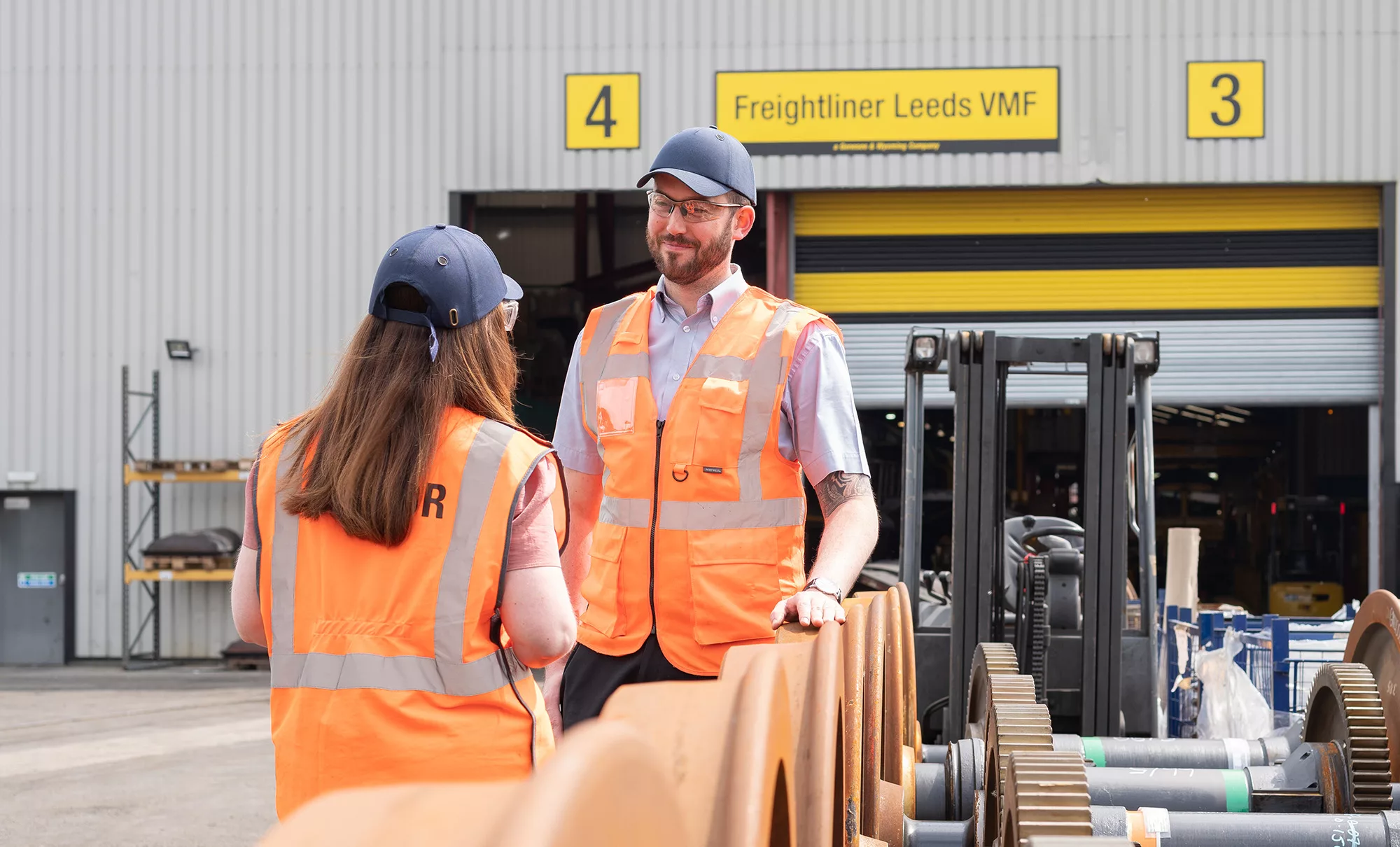 Freightliner employees at Leeds Vehicle Maintenance Facility.