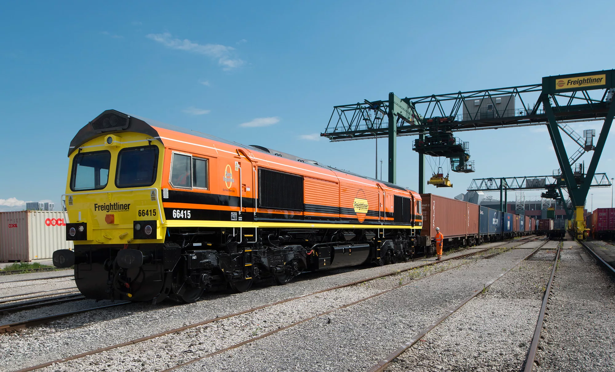 Intermodal3 Logistics Freightliner class 66 loco ready to depart Freightliner terminal.